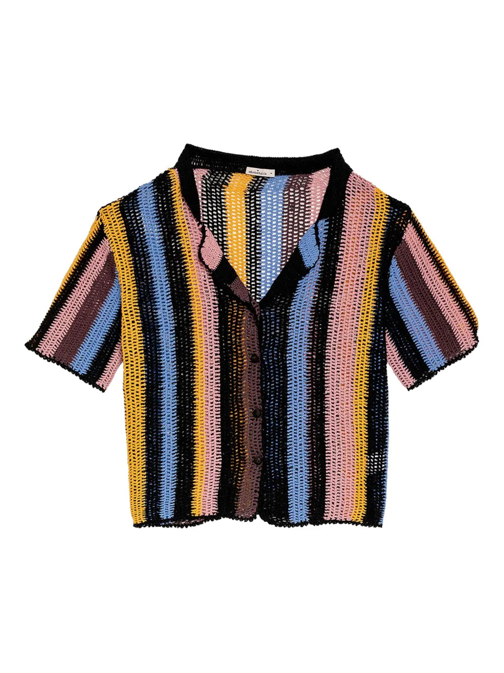 Agua Bendita  Axel stripe crochet shirt