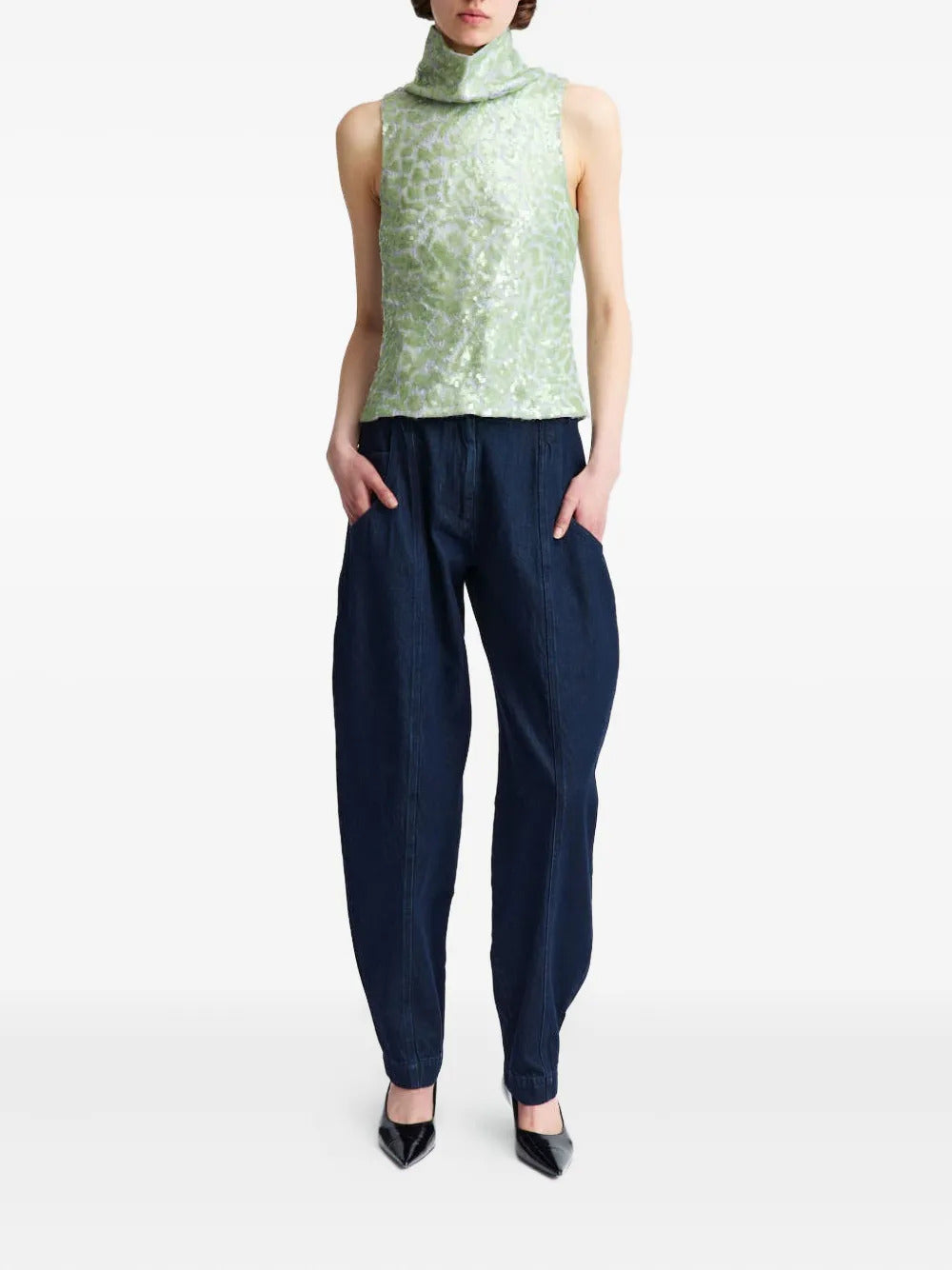 16Arlington  Acari lace sequinned top