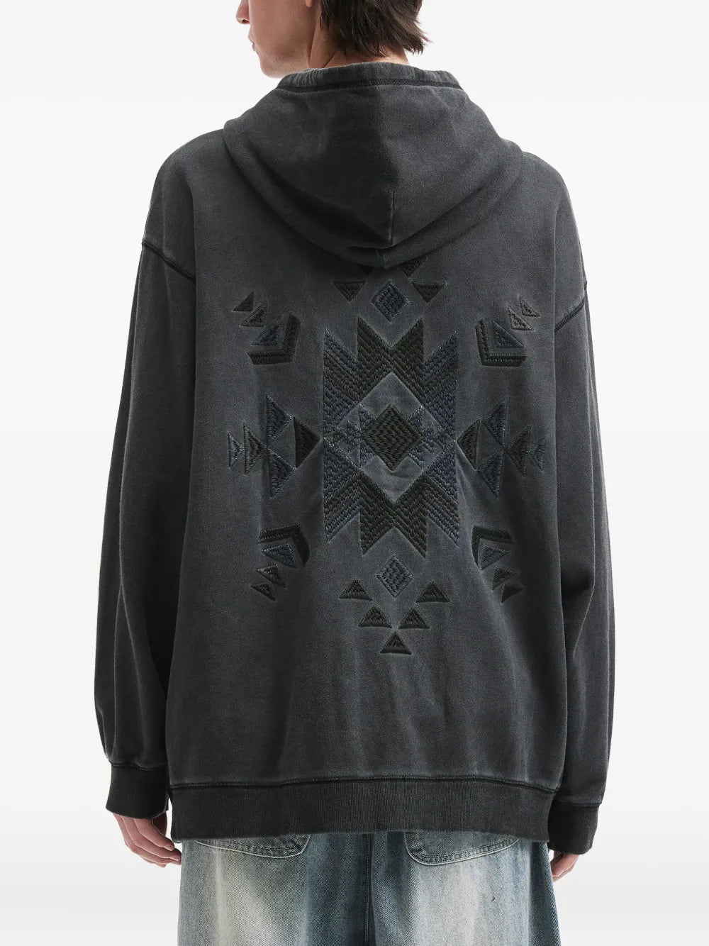 aftermaths  embroidered zip-up hoodie