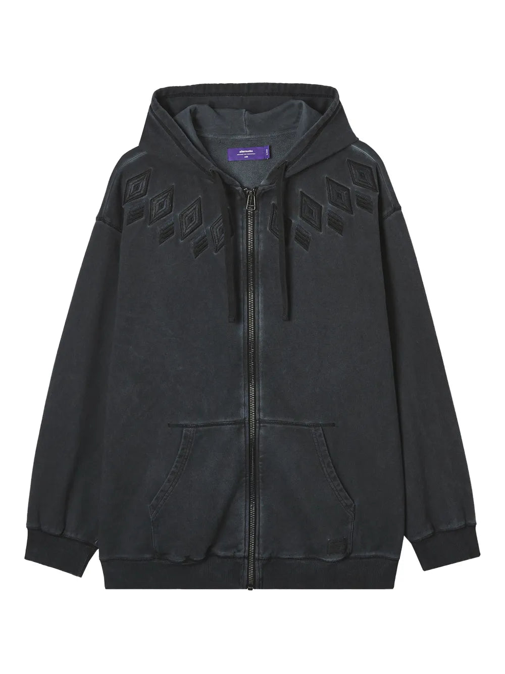 aftermaths  embroidered zip-up hoodie