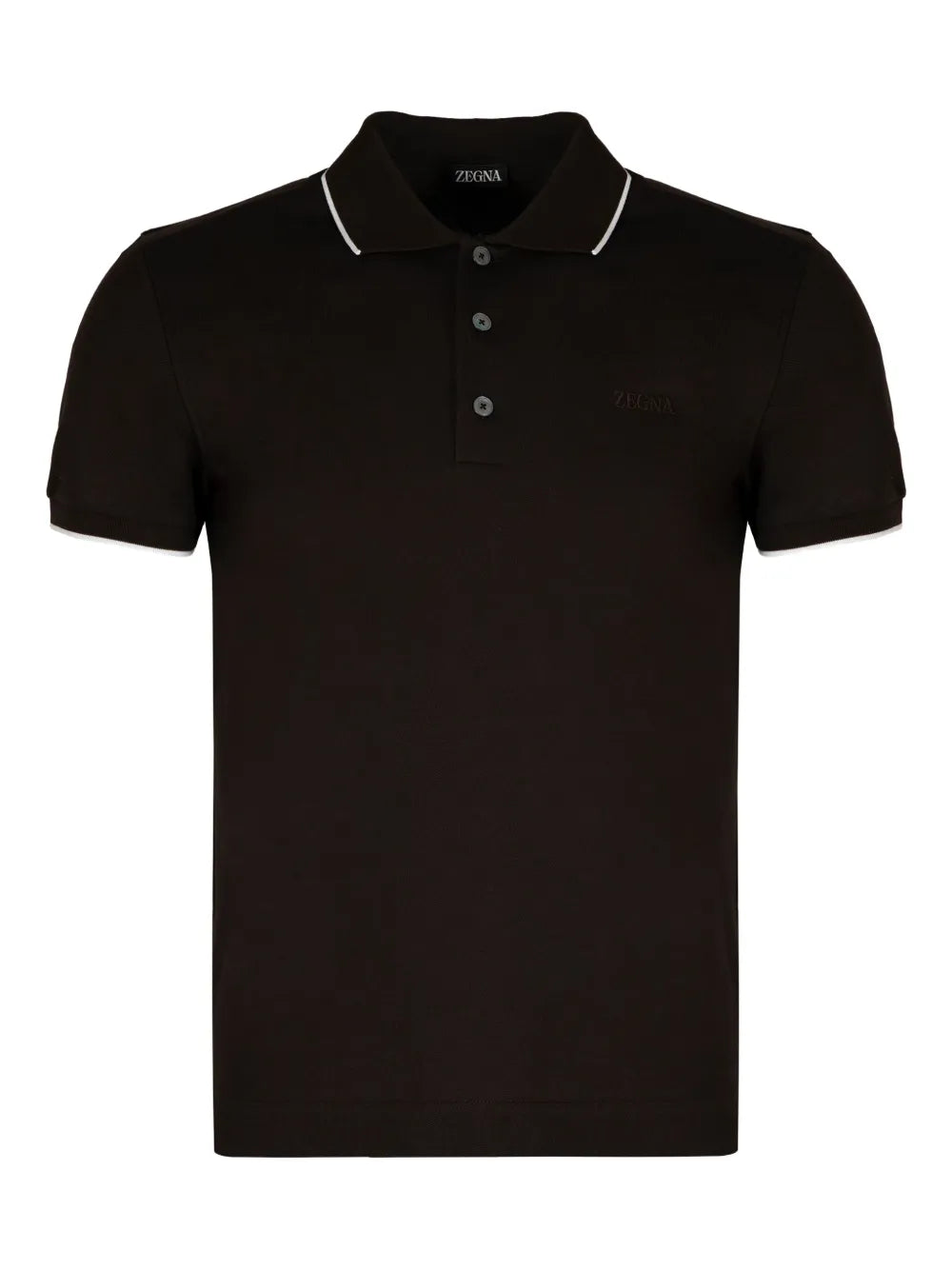 Zegna  ribbed-collar polo shirt