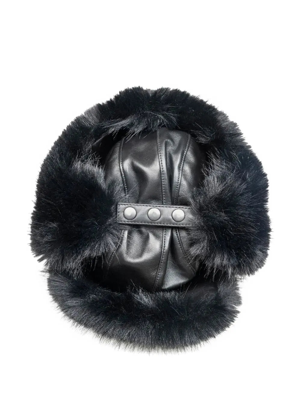 Vaquera  leather faux fur-trimmed hat