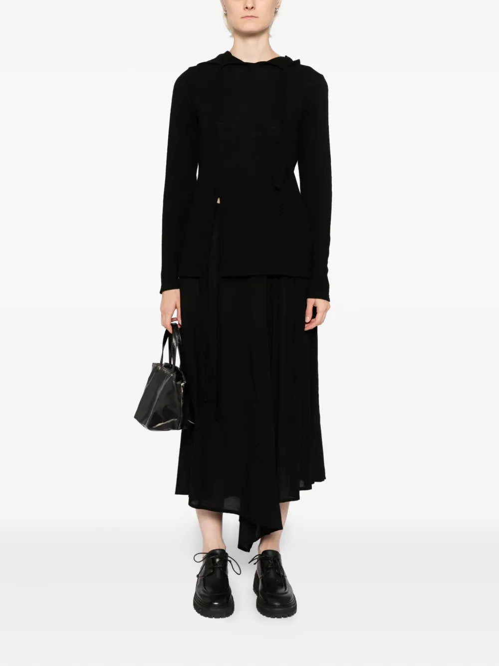 Yohji Yamamoto wool strap hoodie