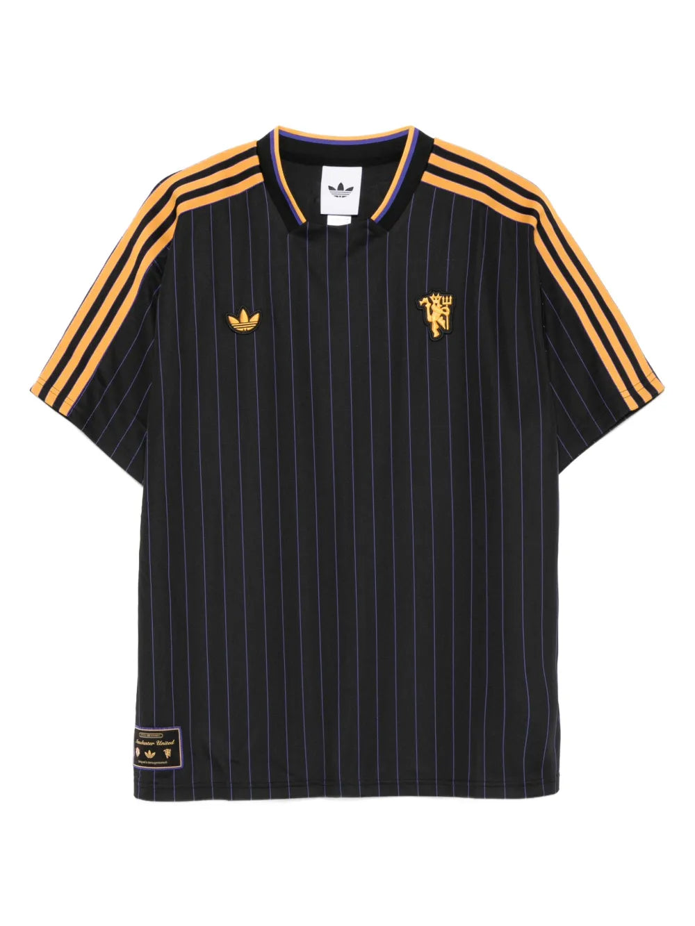 adidas  pinstripe-striped three-stripe logo T-shirt