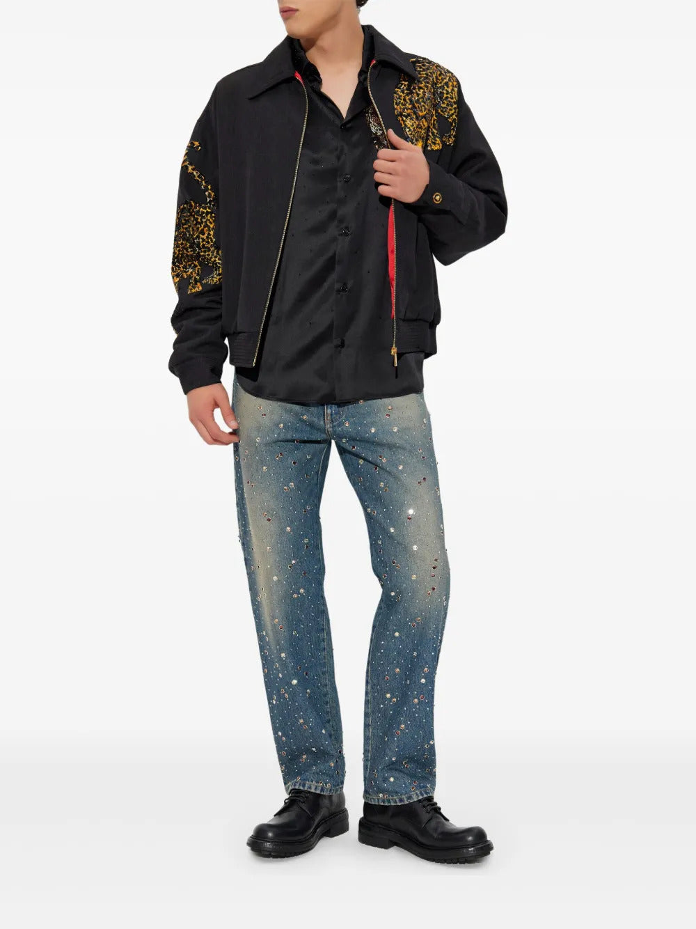 Versace  embellished-animal shirt