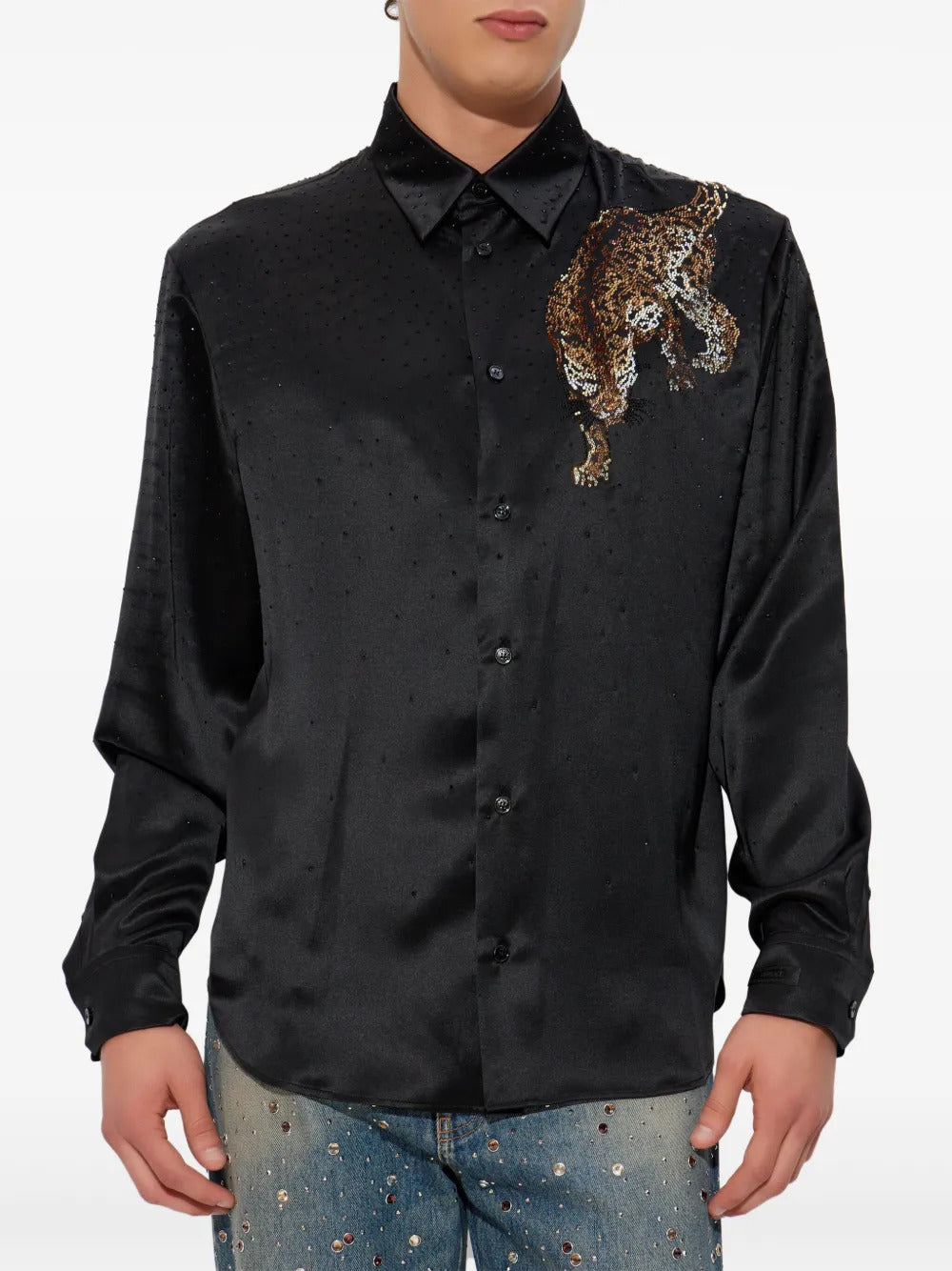 Versace  embellished-animal shirt