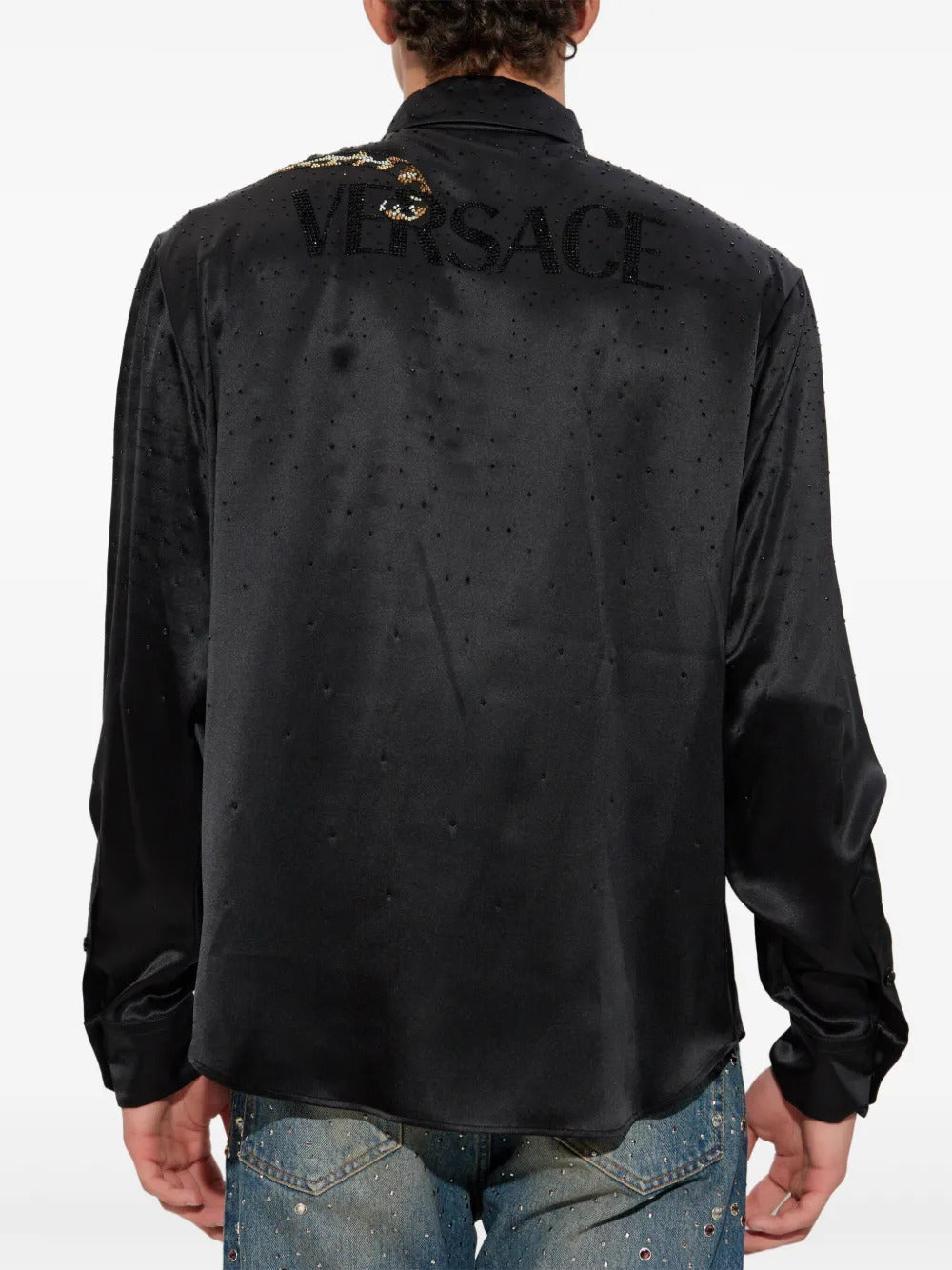 Versace  embellished-animal shirt