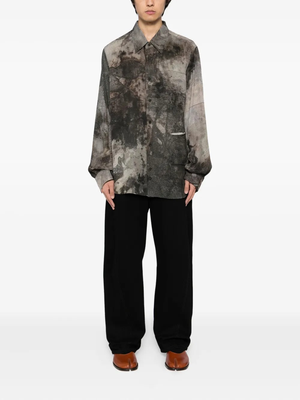 Ziggy Chen  printed silk shirt