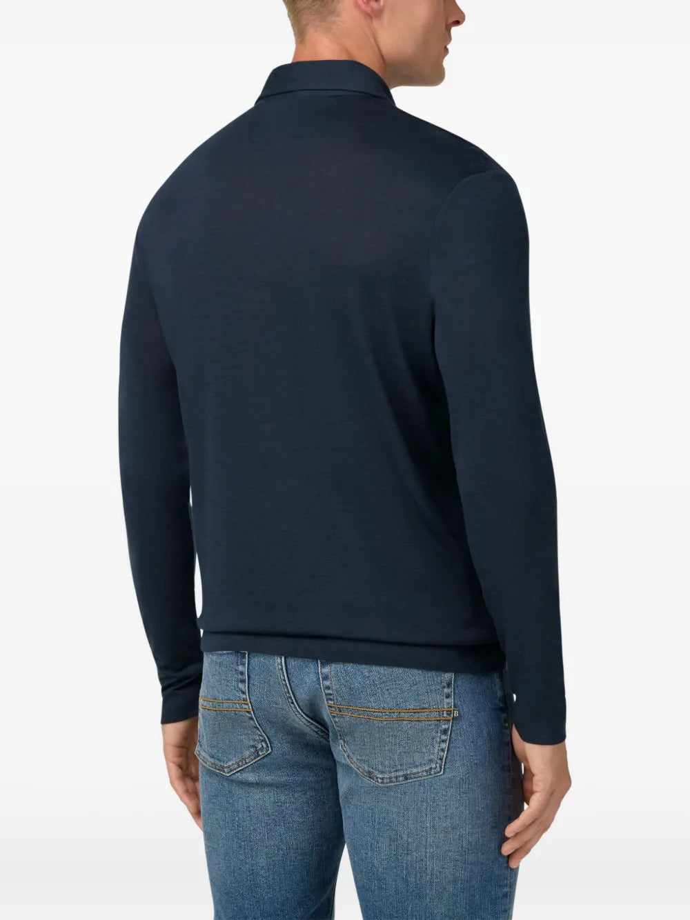 Boggi Milano  Polo Shirt in a Blend of Wool and Tencel