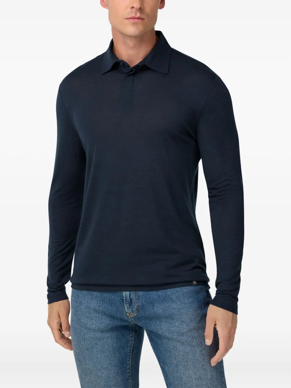 Boggi Milano  Polo Shirt in a Blend of Wool and Tencel