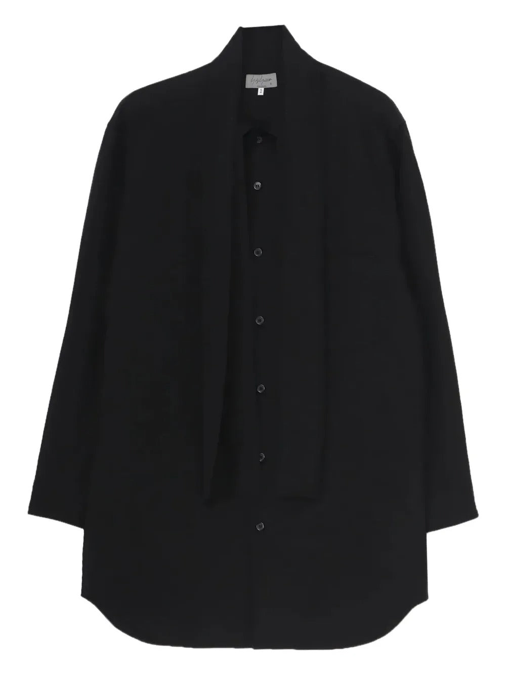 Yohji Yamamoto  scarf-collar cotton shirt