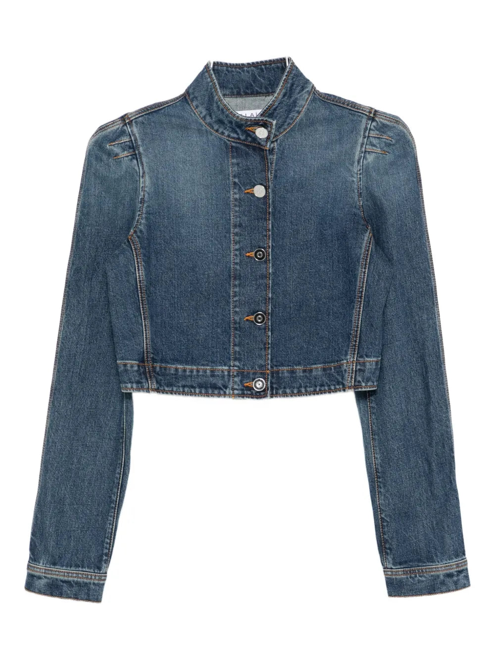 Alaïa high-neck cropped denim jacket