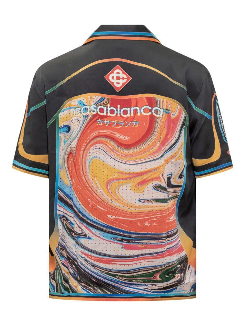 Casablanca graphic-print silk shirt