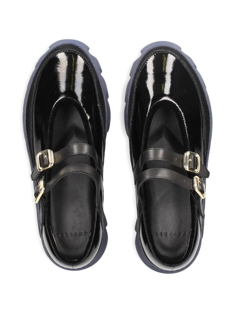 4CCCCEES  double-buckle leather flat pumps