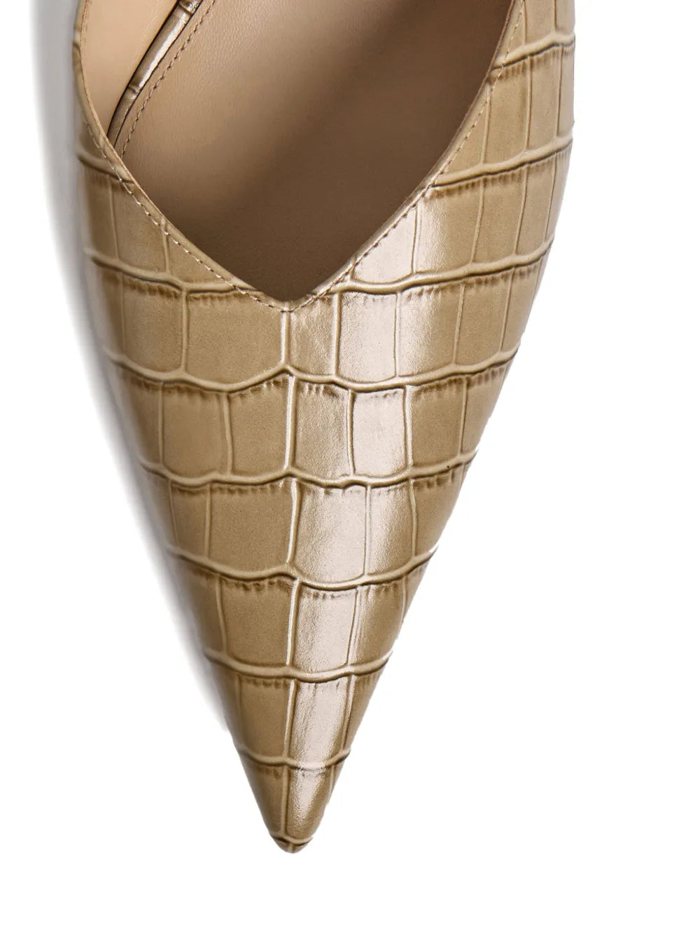 12 STOREEZ  40mm crocodile-embossed pointed-toe mules