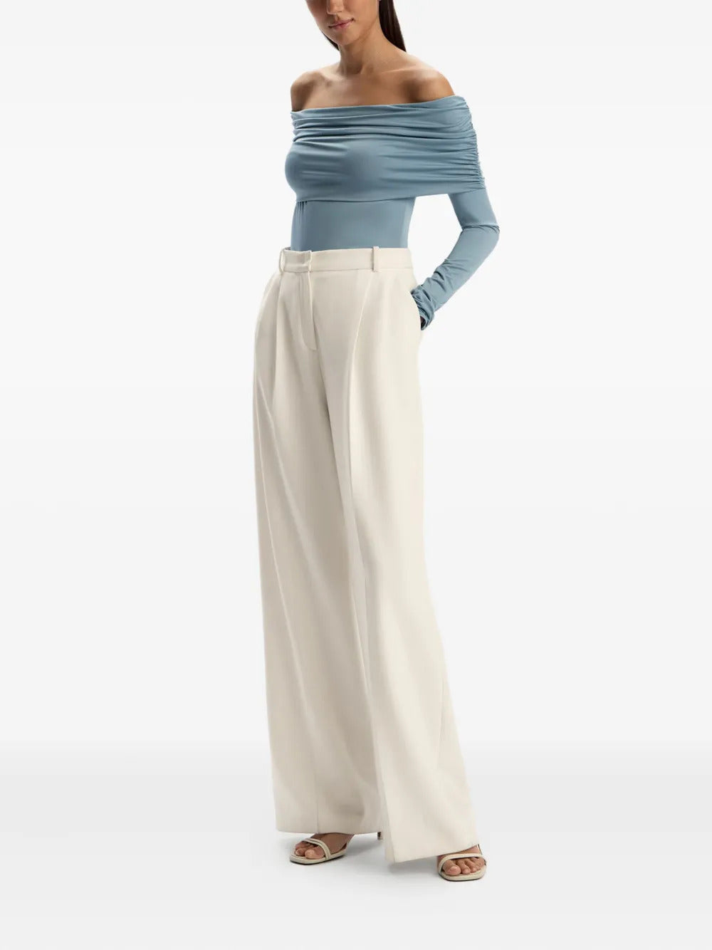12 STOREEZ  draped off-the-shoulder top