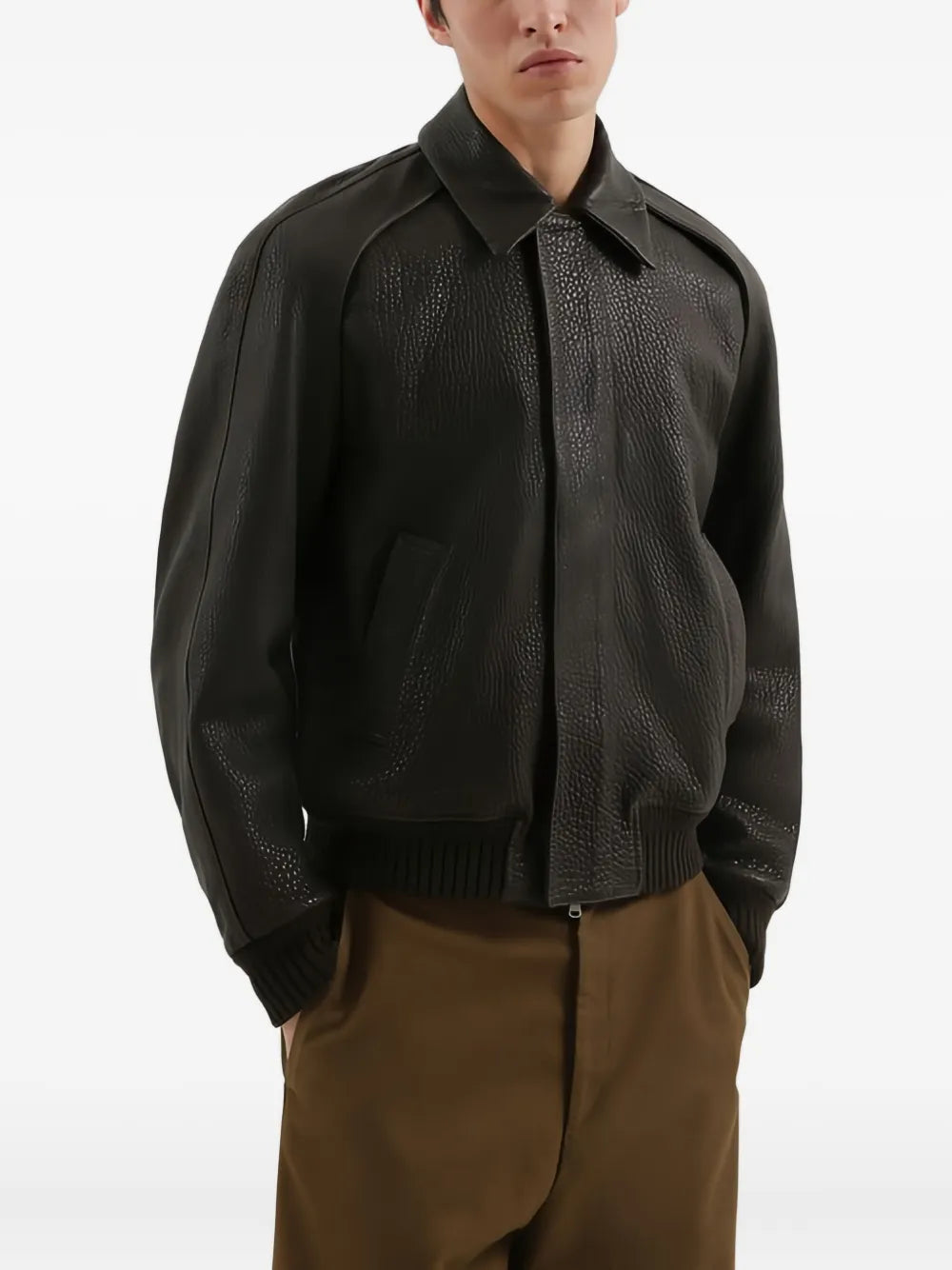 1989 STUDIO press-stud leather jacket