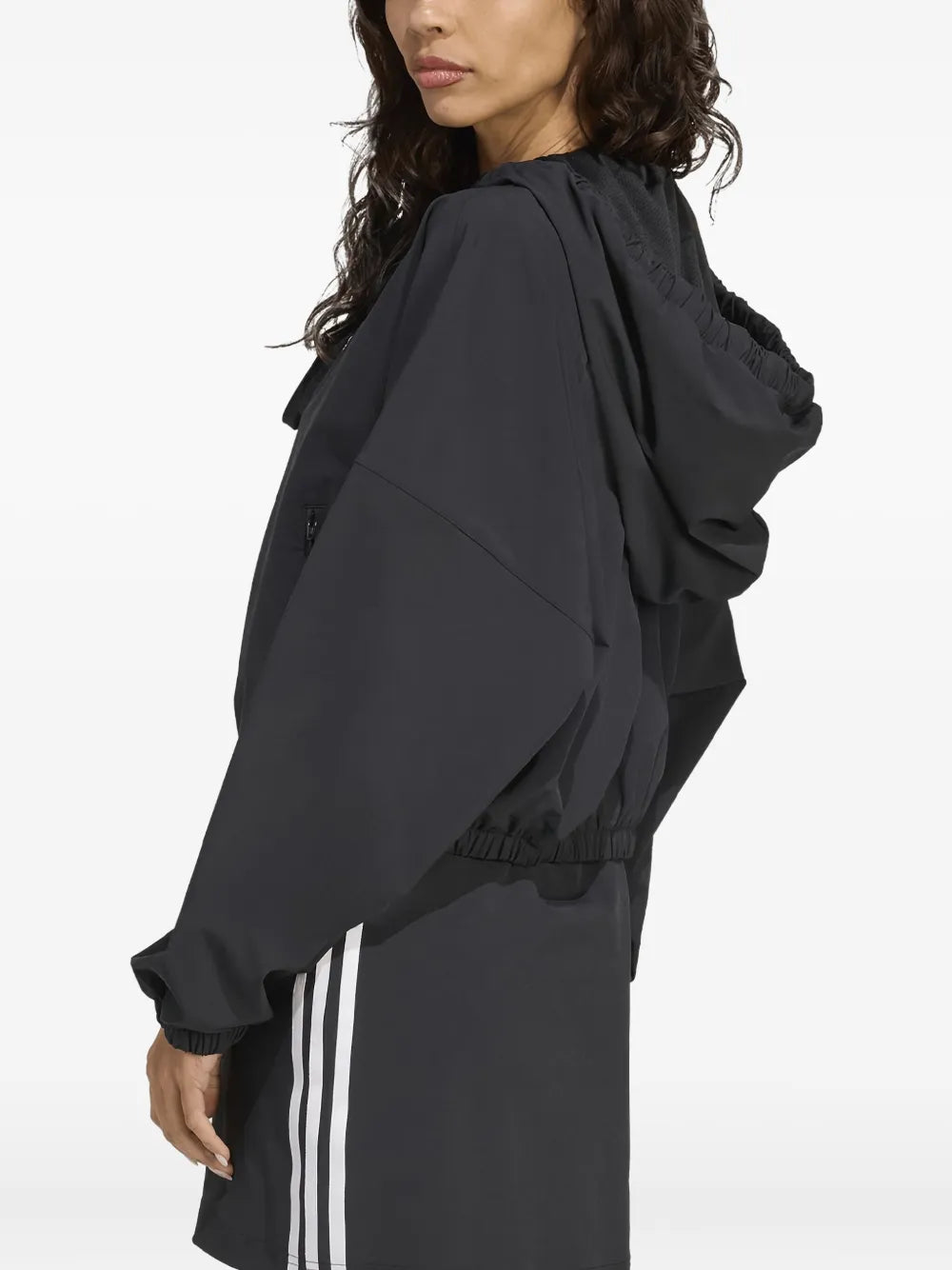 adidas  three-stripes drawstring hoodie