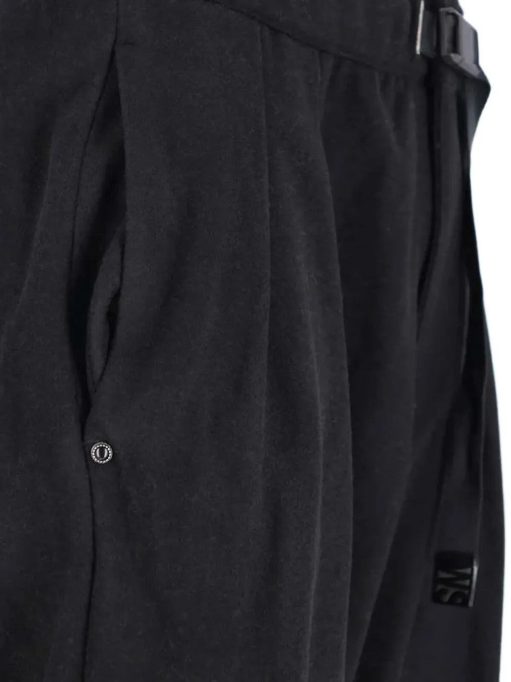 White Sand  Buckle pleated trousers