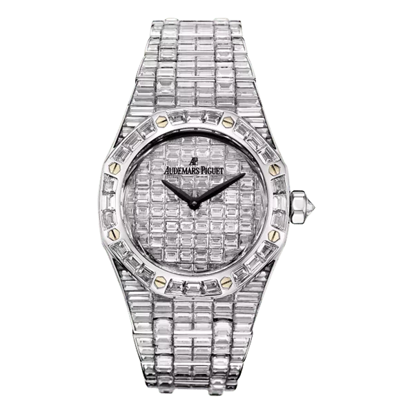 Audemars Piguet Royal Oak Diamond Pave White Gold Ladies Watch