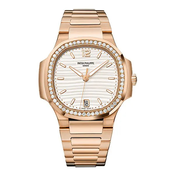 atek Philippe Nautilus 7118/1200R-001 Silver Tone Dial 18K Rose Gold