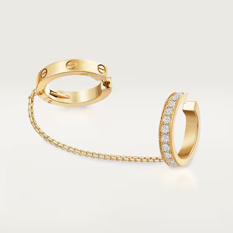 Cartier LOVE single earrings, multiwear, half-paved