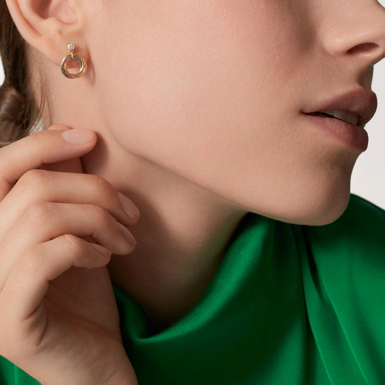 Cartier Trinity earrings, brilliant-cut diamonds