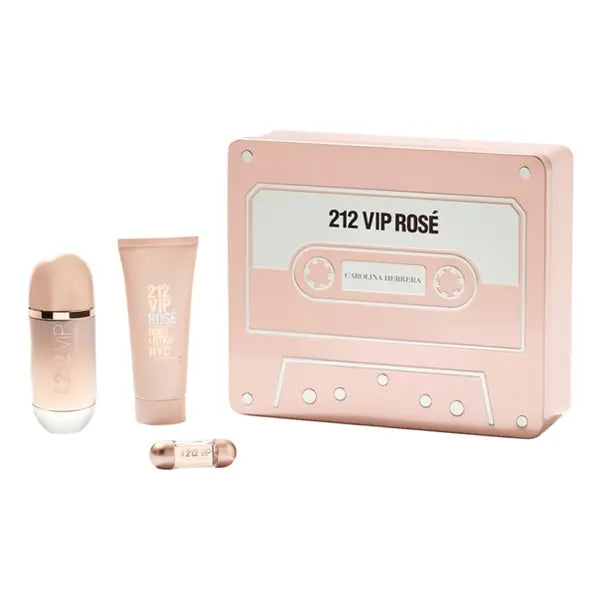 Carolina Herrera 212 Vip Rose Eau de Parfum 80ml With Body Lotion 100ml And Miniature 5ml