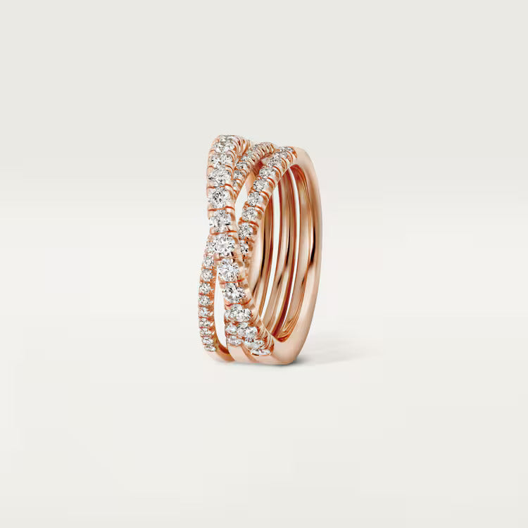 Cartier Agrafe ring, half-paved