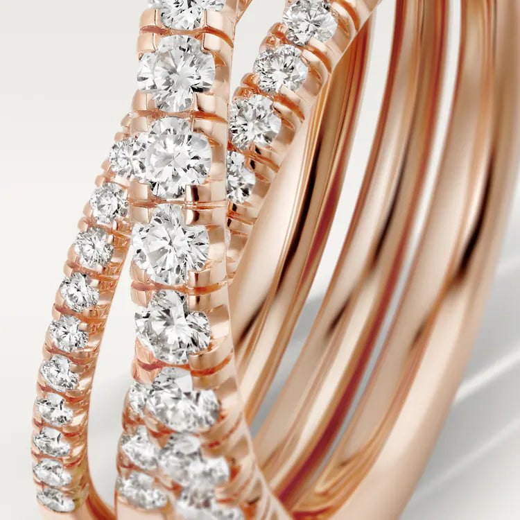 Cartier Agrafe ring, half-paved