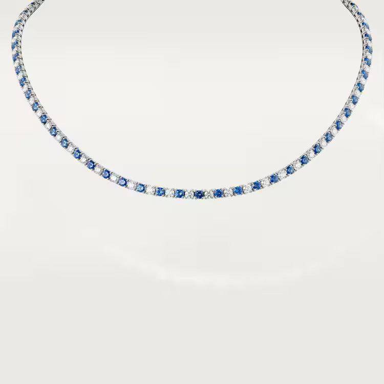 Cartier Essential Lines necklace, brilliant-cut sapphires and diamonds