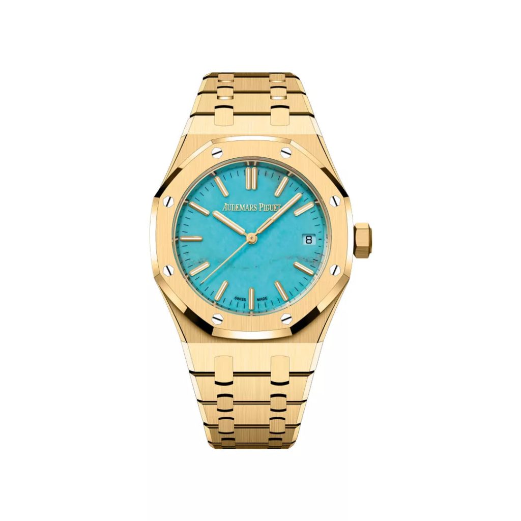 Audemars Piguet Royal Oak 15550BA.OO.1356BA.01 Yellow Gold 37mm Turquoise Dial