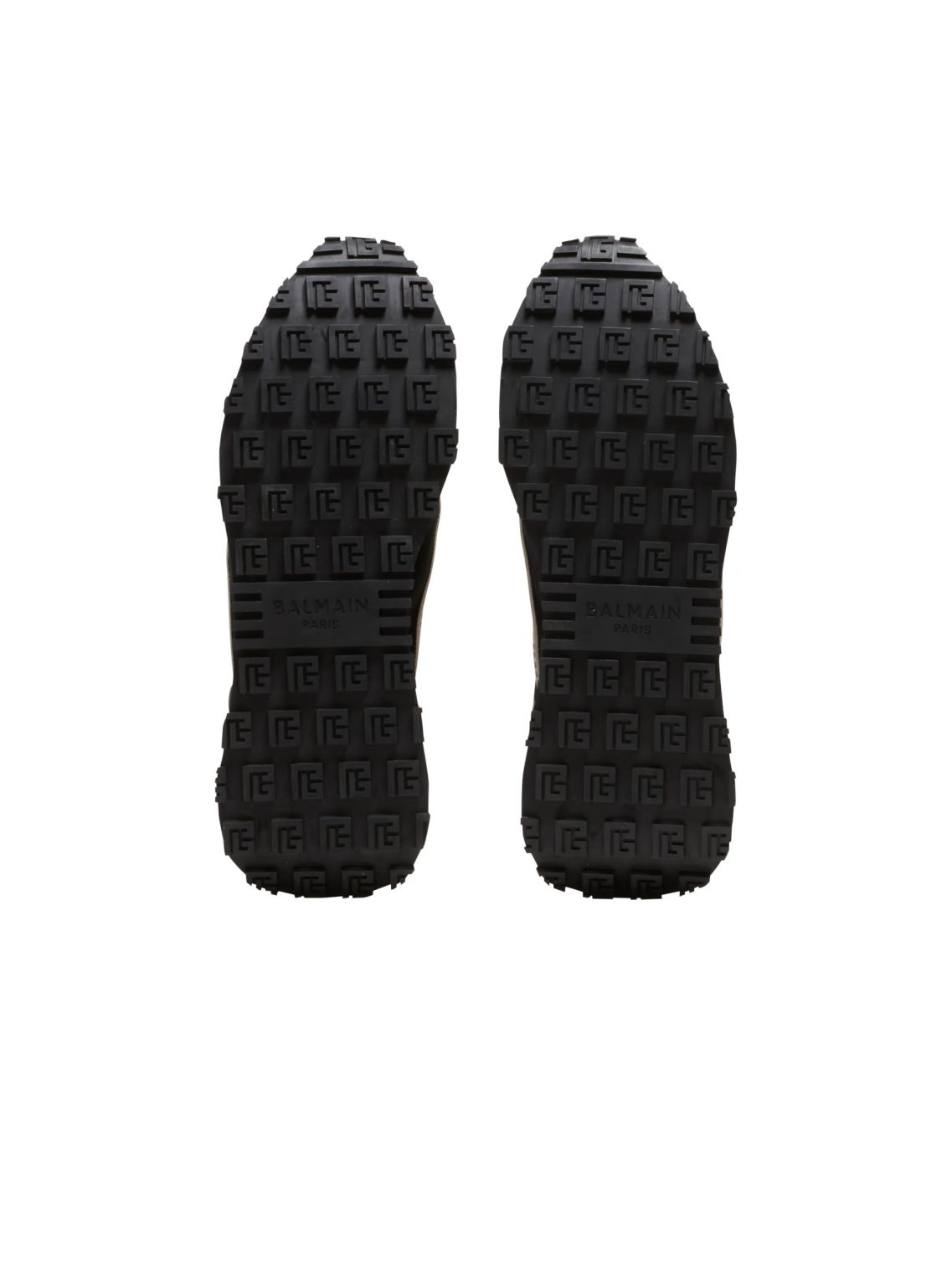 Balmain Racer monogrammed nylon and leather trainers