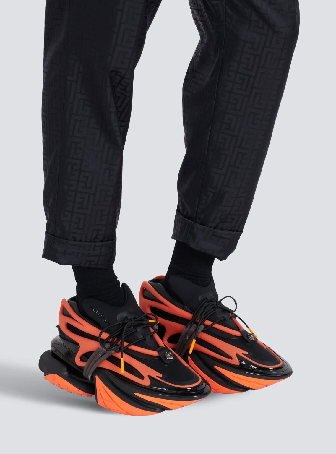 Balmain Neoprene and leather Unicorn low-top sneakers