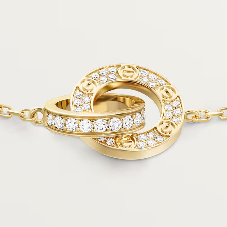 Cartier  LOVE bracelet, on chain, paved