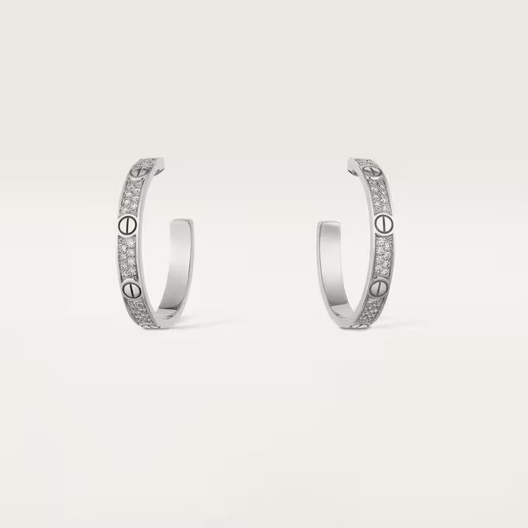Cartier LOVE hoop earrings, medium model, paved