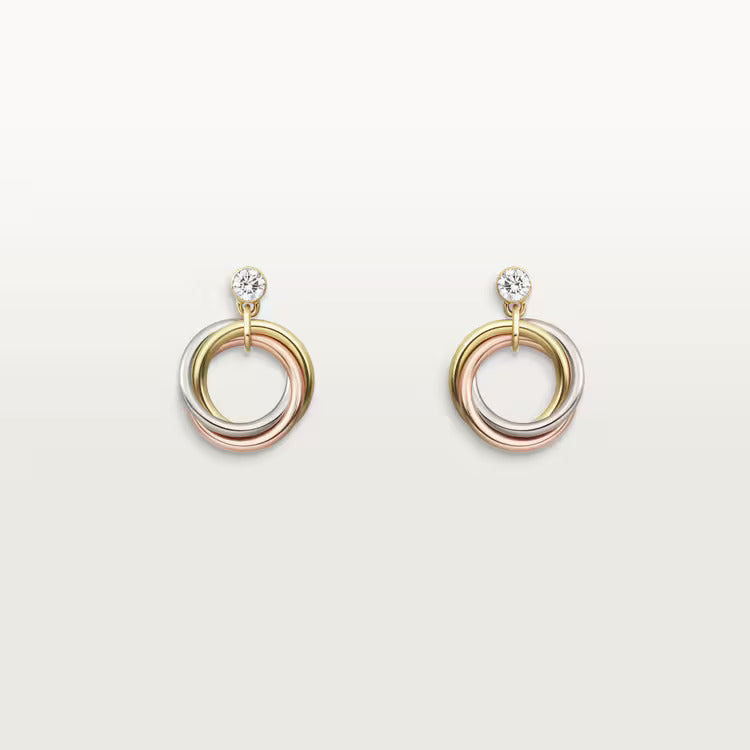 Cartier Trinity earrings, brilliant-cut diamonds