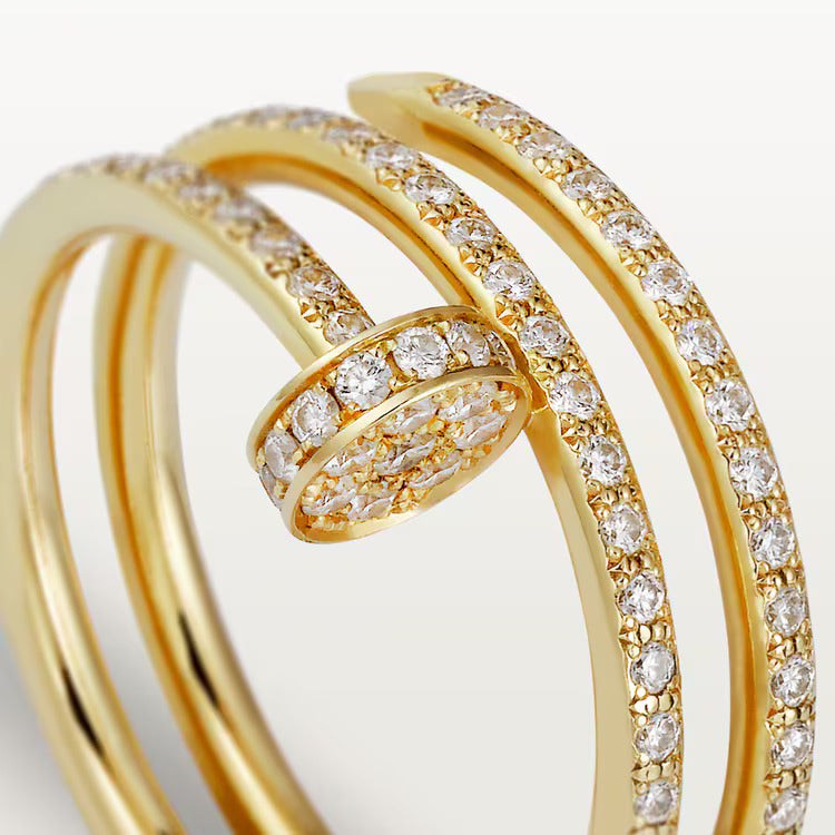 Cartier Juste un Clou ring, double, half-paved