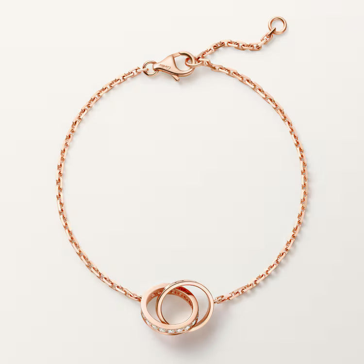 Cartier LOVE bracelet, on chain, half-paved