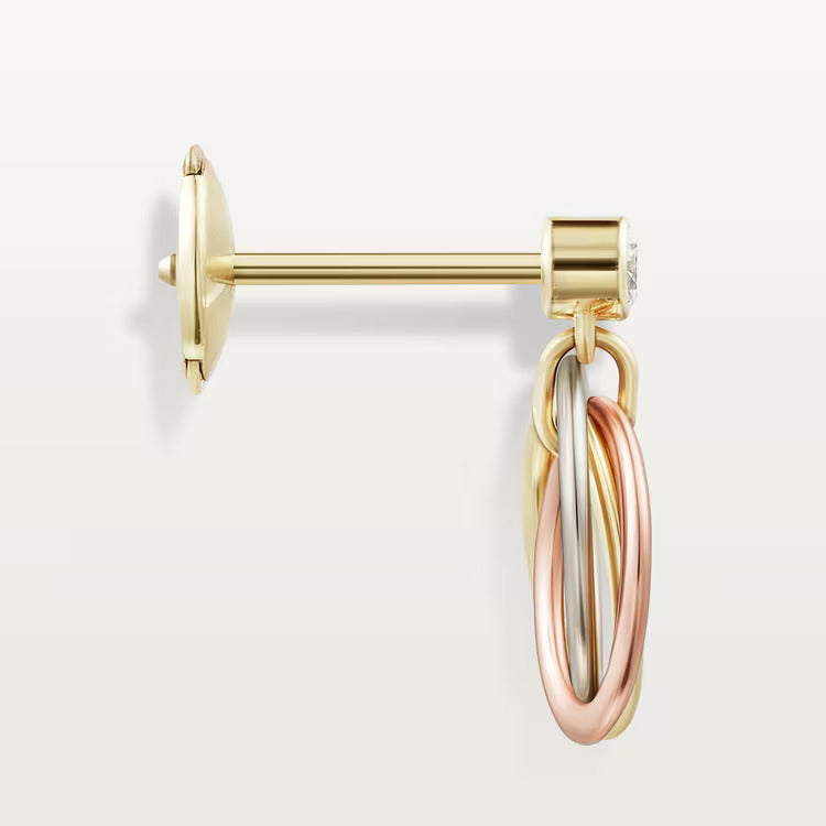 Cartier Trinity earrings, brilliant-cut diamonds