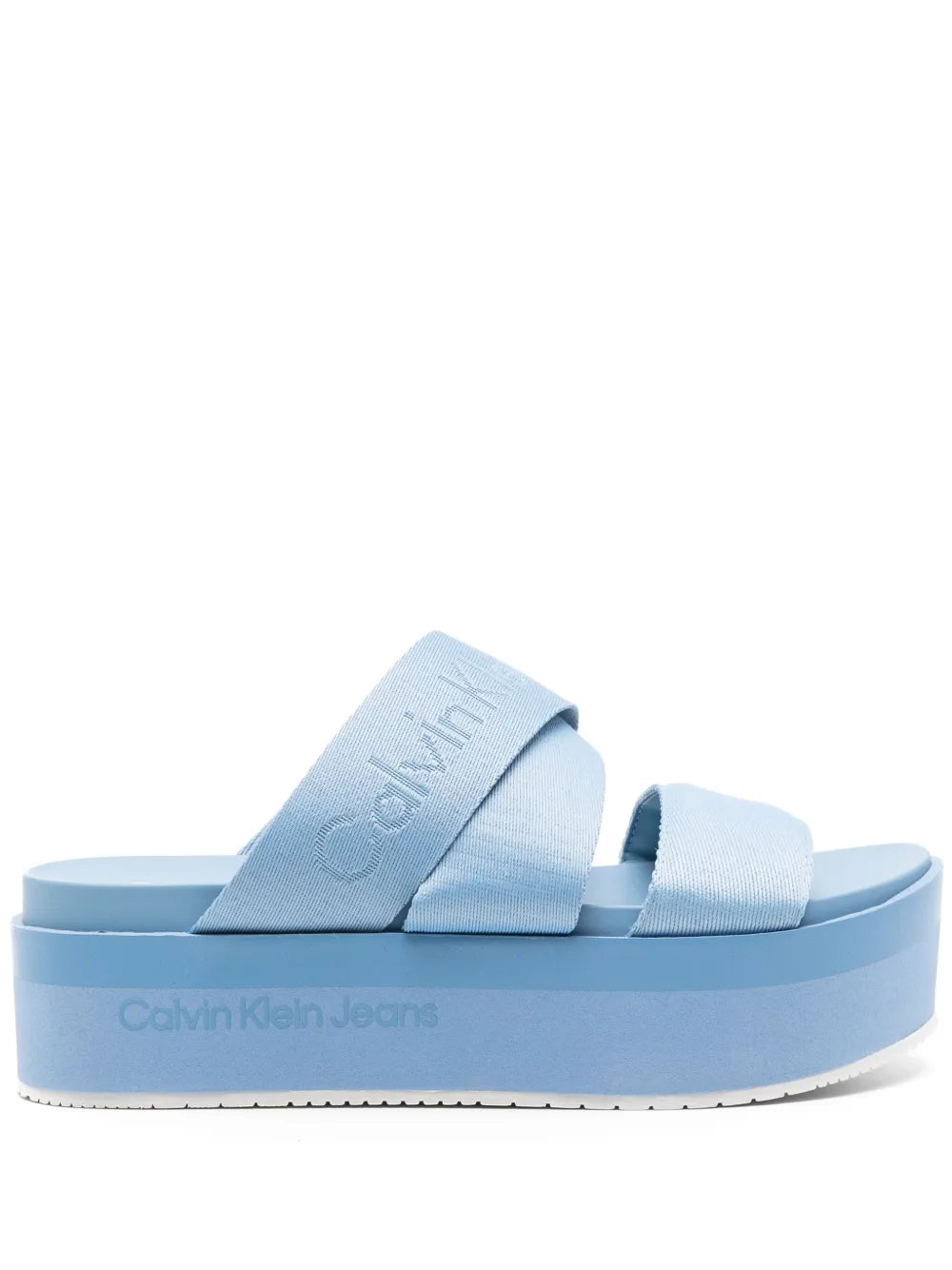 Calvin Klein Jeans  55m logo-jacquard flatform sandals