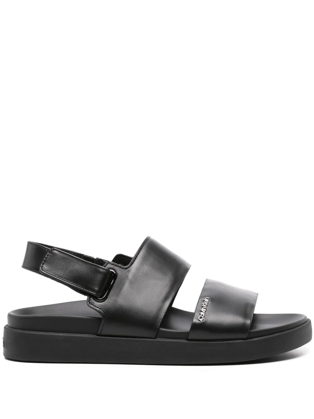 Calvin Klein  logo-lettering leather sandals