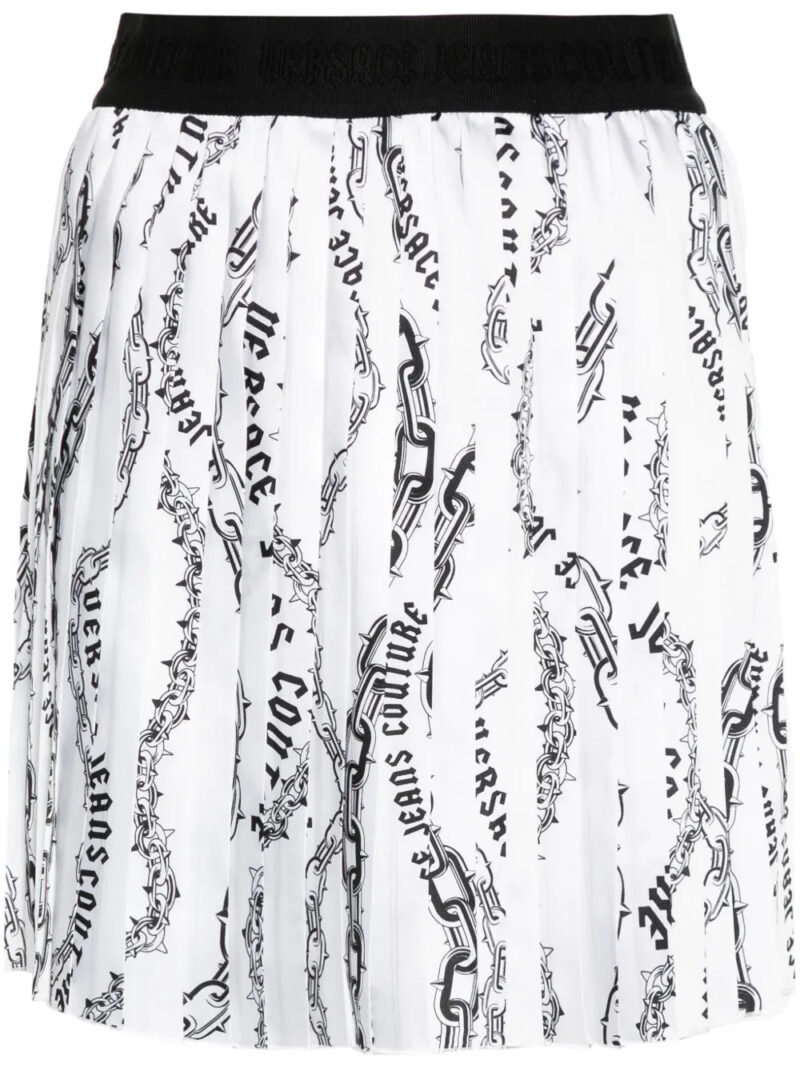 Versace Jeans Couture  Chain Couture-print pleated skirt