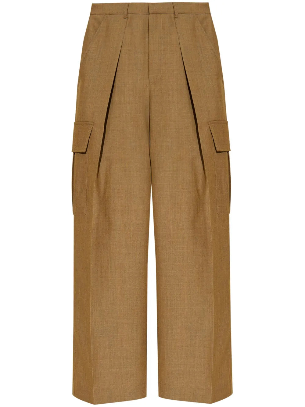 Burberry  pleat-detail wool cargo trousers