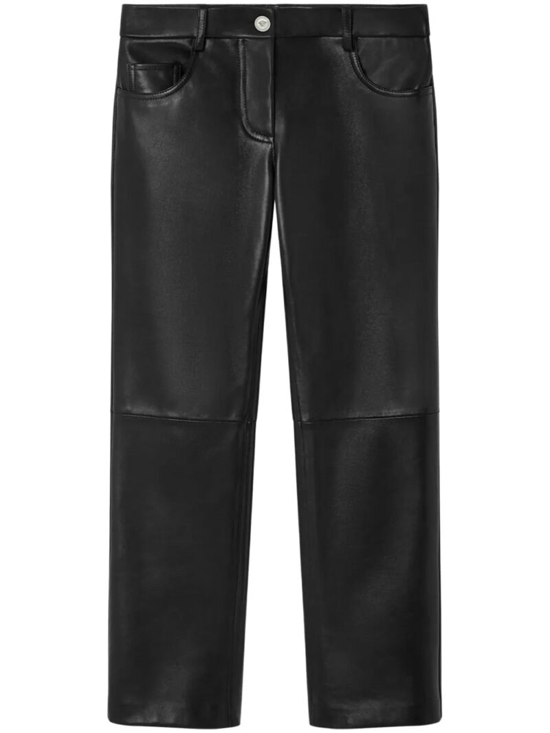 Versace  leather straight trousers