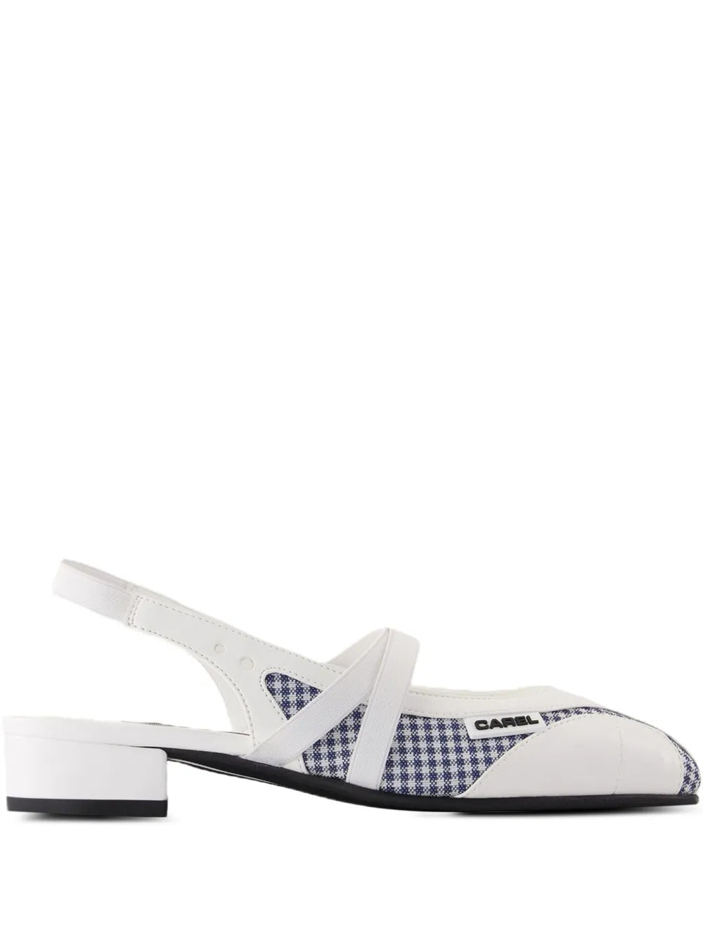 Carel Paris  20mm sling back checked flat pumps