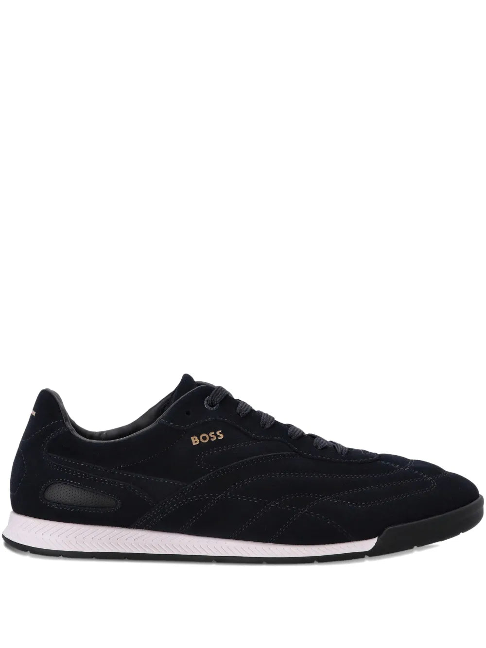 BOSS  Titanium suede panelled sneakers