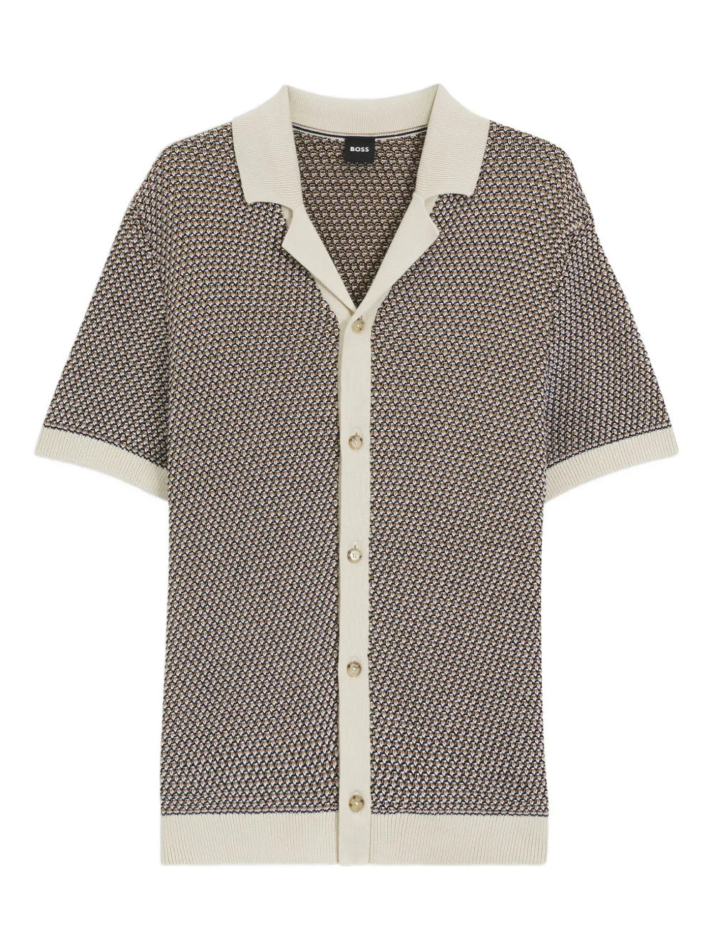 BOSS  Houndstooth knitted shirt