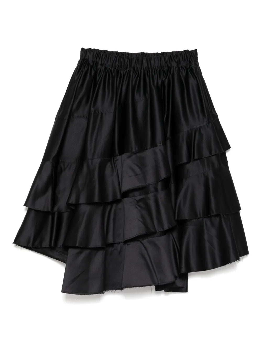 Black Comme Des Garçons  raw-edge layered skirt