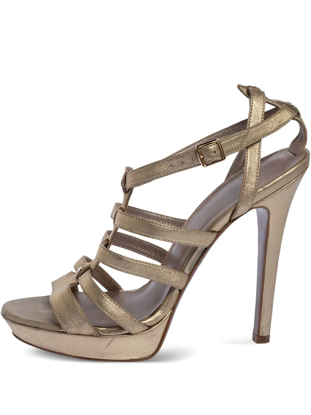 Versace   120mm patent-leather cage sandals